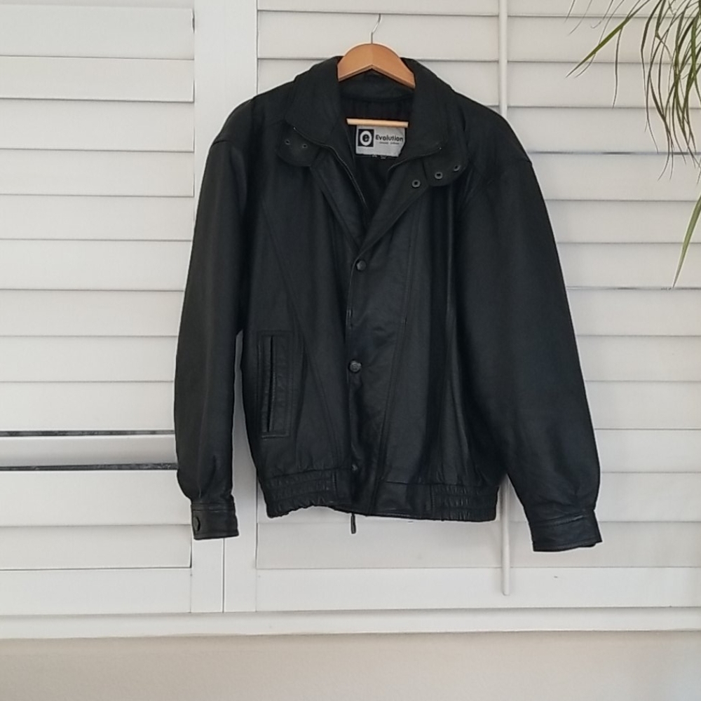 Vintage Leather Bomber Jacket